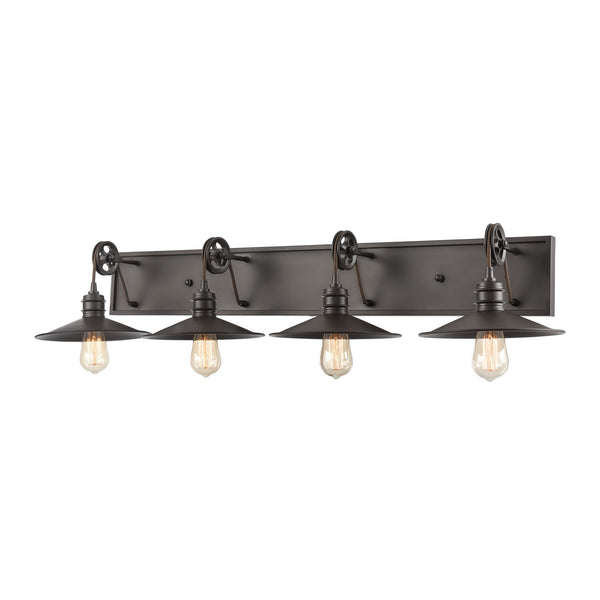 ELK Home - 69087/4 - Four Light Vanity - Spindle Wheel - Oil Rubbed Bronze from Lighting & Bulbs Unlimited in Charlotte, NC