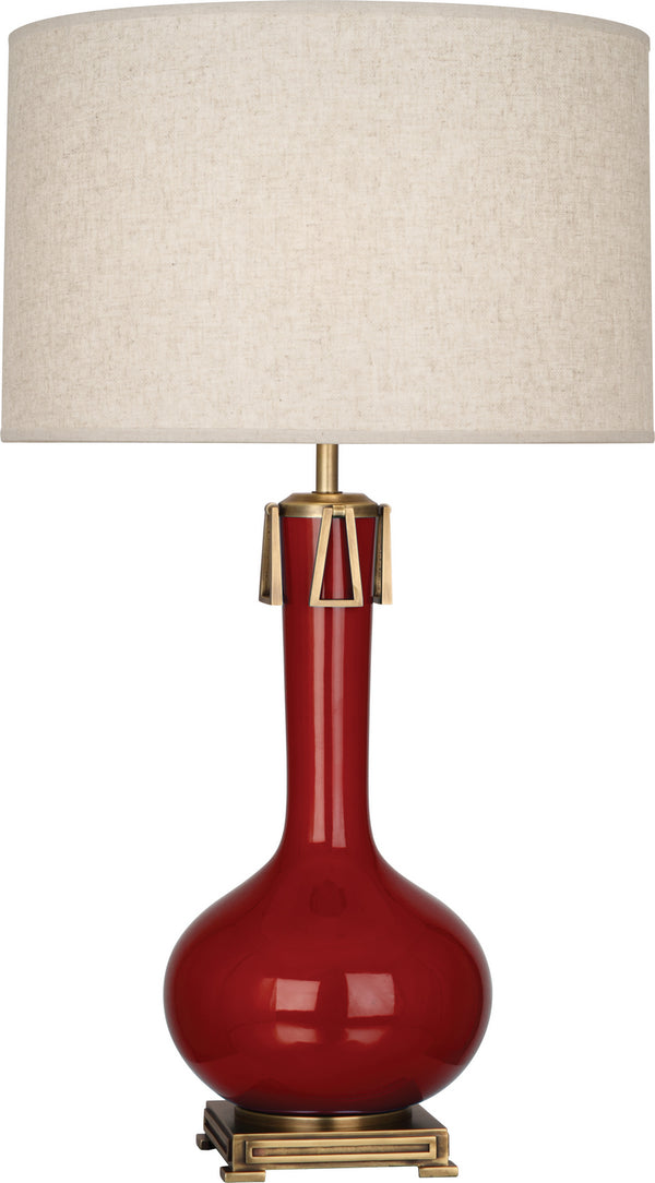 Robert Abbey - OX992 - One Light Table Lamp - Athena - Oxblood Glazed w/Aged Brass from Lighting & Bulbs Unlimited in Charlotte, NC