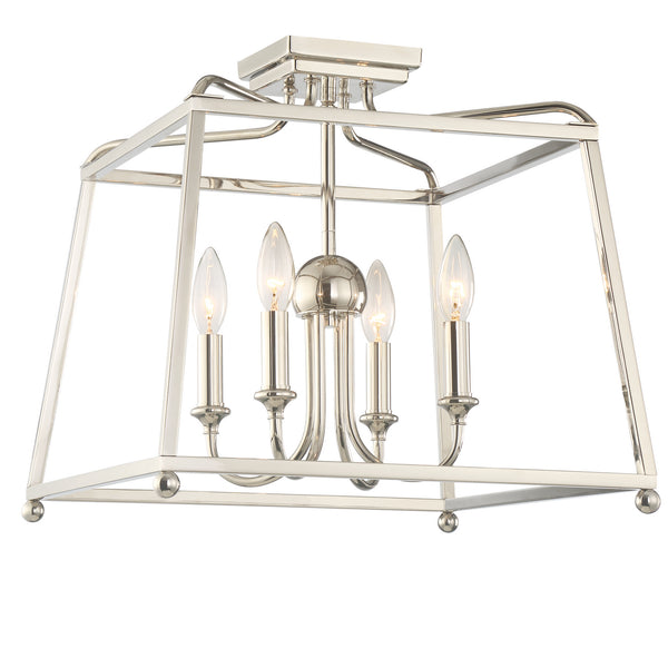 Crystorama - 2243-PN_NOSHADE - Four Light Ceiling Mount - Sylvan - Polished Nickel from Lighting & Bulbs Unlimited in Charlotte, NC