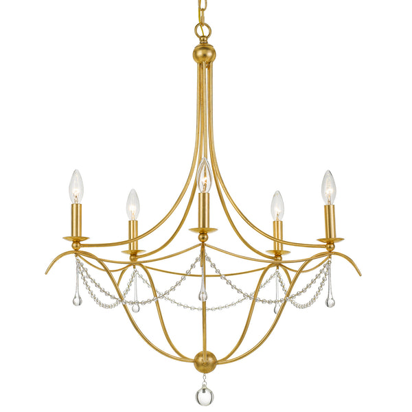 Crystorama - 425-GA - Five Light Chandelier - Metro - Antique Gold from Lighting & Bulbs Unlimited in Charlotte, NC