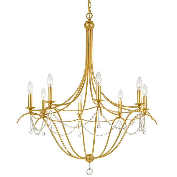 Crystorama - 428-GA - Eight Light Chandelier - Metro - Antique Gold from Lighting & Bulbs Unlimited in Charlotte, NC
