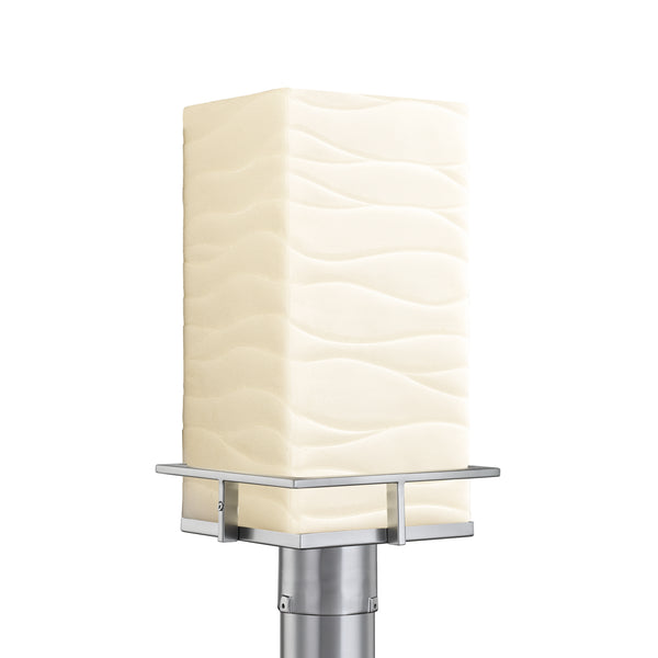 Justice Designs - PNA-7563W-WAVE-NCKL - LED Post Mount - Porcelina - Brushed Nickel from Lighting & Bulbs Unlimited in Charlotte, NC