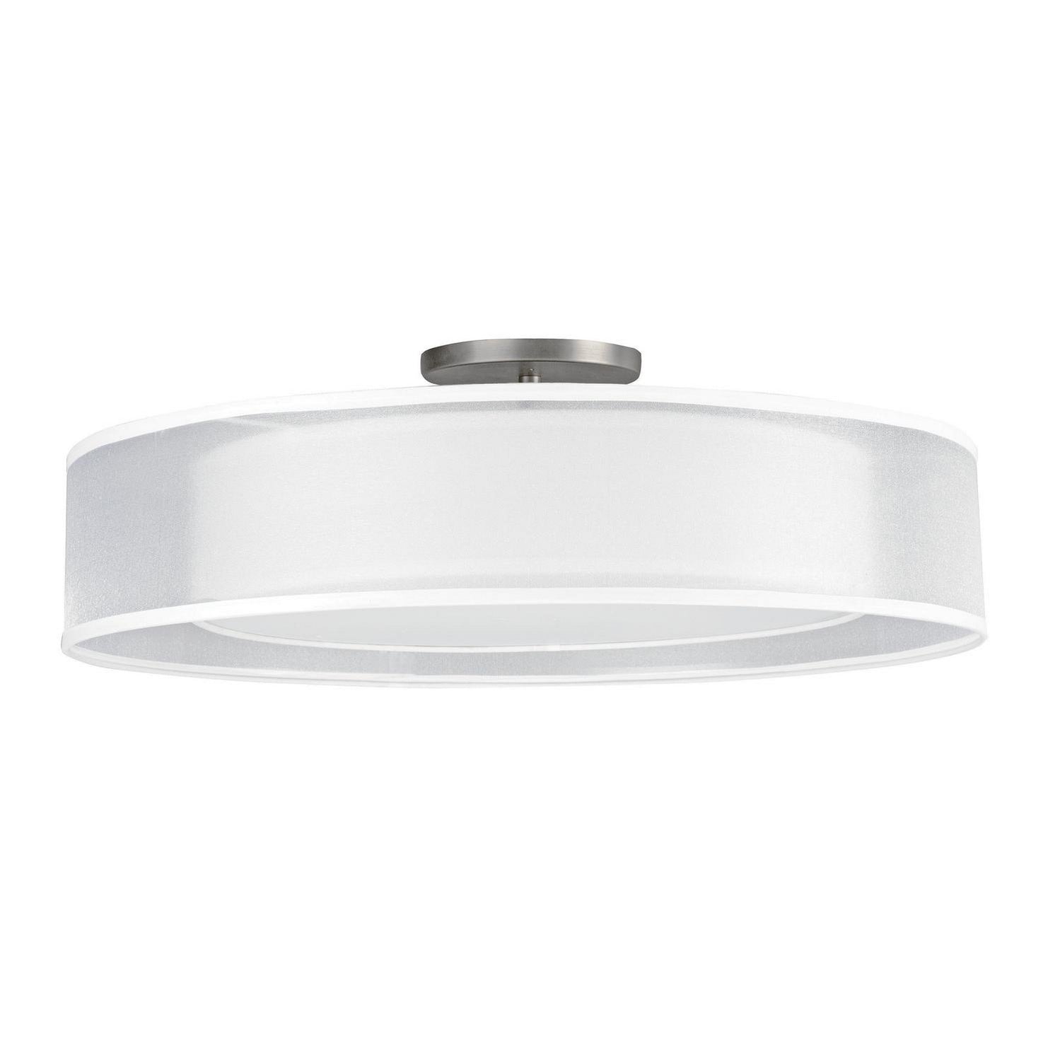 AFX Lighting - CZF2432LAJUDSN-WHWH - LED Semi-Flush Mount - Cortez - Satin Nickel from Lighting & Bulbs Unlimited in Charlotte, NC