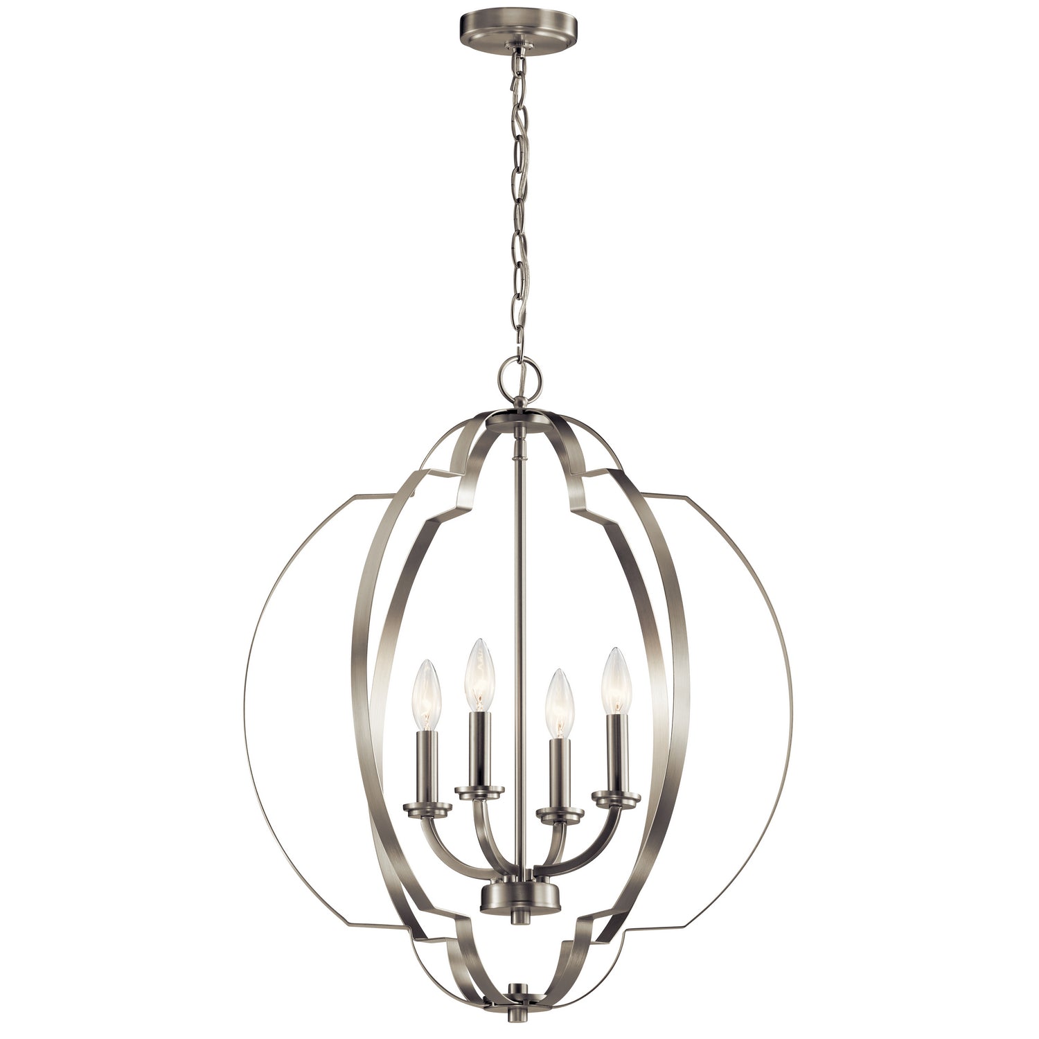 Kichler - 42138NI - Four Light Foyer Pendant - Voleta - Brushed Nickel from Lighting & Bulbs Unlimited in Charlotte, NC