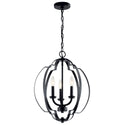Three Light Pendant from the Voleta Collection in Black Finish by Kichler