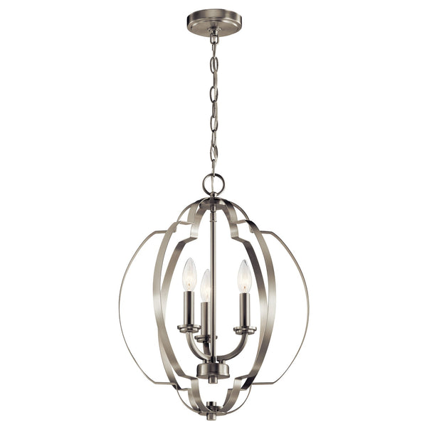 Three Light Pendant from the Voleta Collection in Brushed Nickel Finish by Kichler