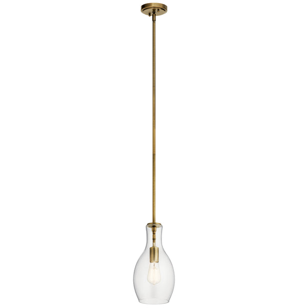 Kichler - 42456NBR - One Light Mini Pendant - Everly - Natural Brass from Lighting & Bulbs Unlimited in Charlotte, NC