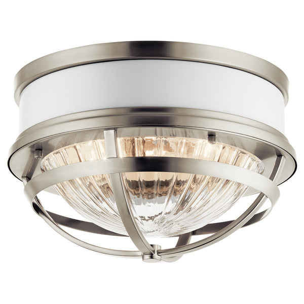 Kichler - 43013NI - Two Light Flush Mount - Tollis - Brushed Nickel from Lighting & Bulbs Unlimited in Charlotte, NC