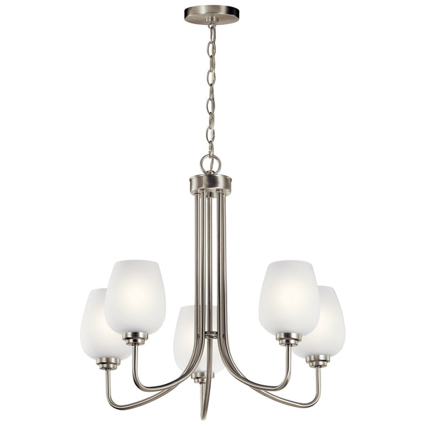 Five Light Chandelier from the Valserrano Collection in Brushed Nickel Finish by Kichler