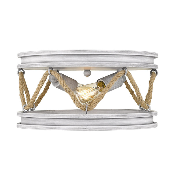Two Light Flush Mount from the Chatham GDW Collection in Gray Driftwood Finish by Golden