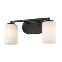 Two Light Bath Vanity from the Manhattan Collection in Matte Black Finish by Golden