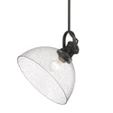 One Light Pendant from the Hines RBZ Collection in Rubbed Bronze Finish by Golden