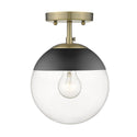 Golden - 3219-SF AB-BLK - One Light Semi-Flush Mount - Dixon AB - Aged Brass from Lighting & Bulbs Unlimited in Charlotte, NC