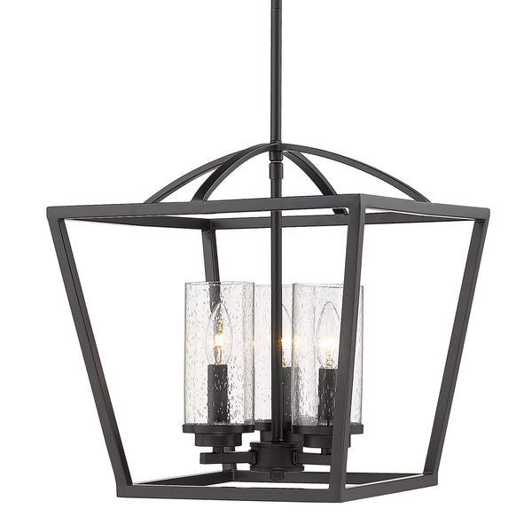 Golden - 4309-3P BLK-BLK-SD - Three Light Pendant - Mercer - Matte Black from Lighting & Bulbs Unlimited in Charlotte, NC