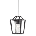 One Light Mini Pendant from the Mercer Collection in Matte Black Finish by Golden