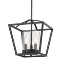 Three Light Semi-Flush Mount from the Mercer Collection in Matte Black Finish by Golden