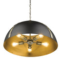 Five Light Pendant from the Aldrich AB Collection in Aged Brass Finish by Golden