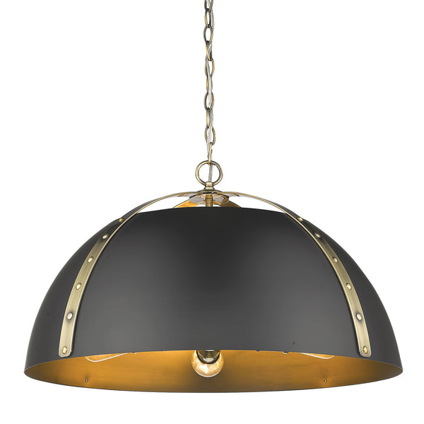 Golden - 6928-5P AB-BLK - Five Light Pendant - Aldrich AB - Aged Brass from Lighting & Bulbs Unlimited in Charlotte, NC