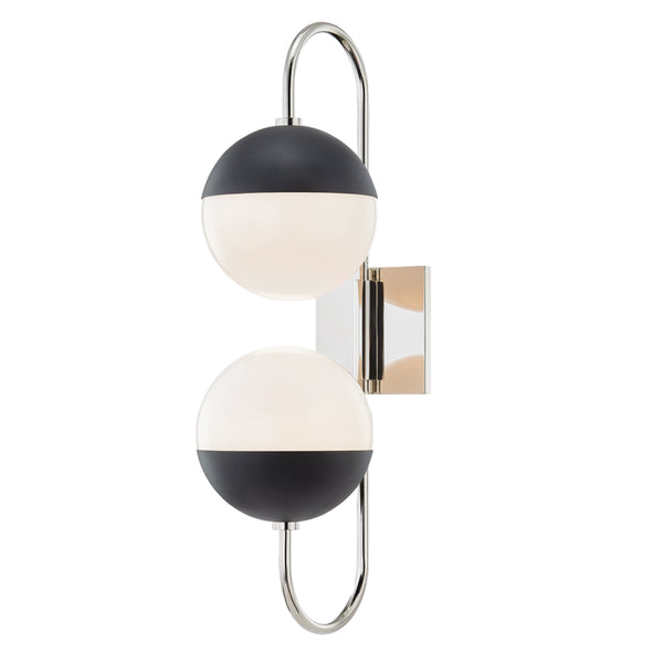 Mitzi - H344102B-PN/BK - Two Light Wall Sconce - Renee - Polished Nickel/Black from Lighting & Bulbs Unlimited in Charlotte, NC