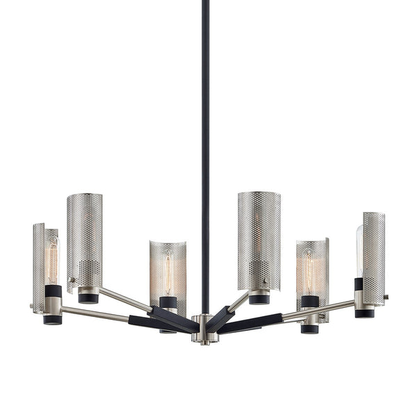 Troy Lighting - F7116-SFB/SN - Six Light Chandelier - Pilsen - Carbide Blk W Satin Nickel from Lighting & Bulbs Unlimited in Charlotte, NC
