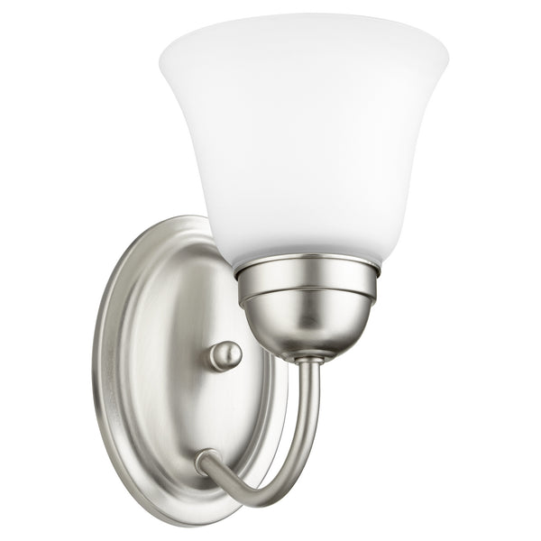 Quorum - 5404-1-65 - One Light Wall Mount - 5404 Lighting Series - Satin Nickel from Lighting & Bulbs Unlimited in Charlotte, NC