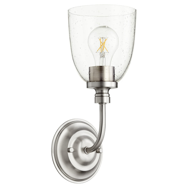 Quorum - 5522-1-265 - One Light Wall Mount - Rossington - Satin Nickel w/ Clear/Seeded from Lighting & Bulbs Unlimited in Charlotte, NC