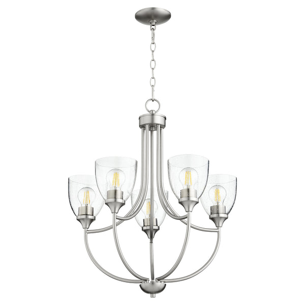 Quorum - 6059-5-265 - Five Light Chandelier - Enclave - Satin Nickel w/ Clear/Seeded from Lighting & Bulbs Unlimited in Charlotte, NC