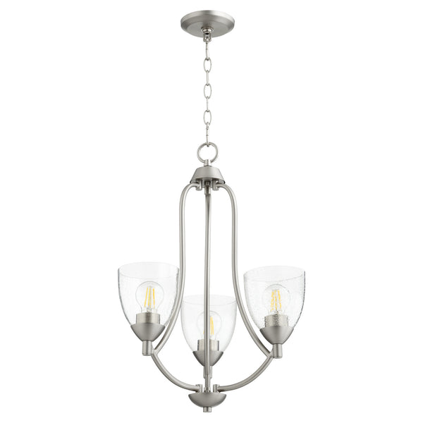 Quorum - 6069-3-265 - Three Light Chandelier - Barkley - Satin Nickel w/ Clear/Seeded from Lighting & Bulbs Unlimited in Charlotte, NC