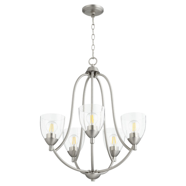 Quorum - 6069-5-265 - Five Light Chandelier - Barkley - Satin Nickel w/ Clear/Seeded from Lighting & Bulbs Unlimited in Charlotte, NC