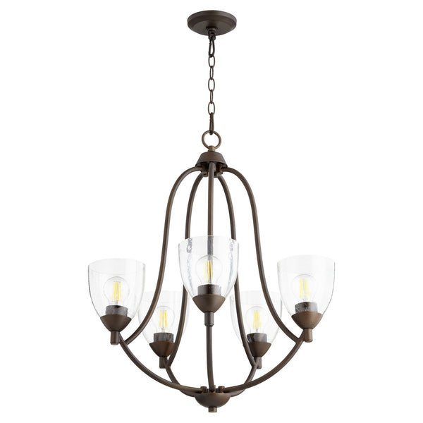 Quorum - 6069-5-286 - Five Light Chandelier - Barkley - Oiled Bronze w/ Clear/Seeded from Lighting & Bulbs Unlimited in Charlotte, NC
