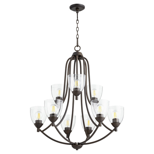 Quorum - 6069-9-286 - Nine Light Chandelier - Barkley - Oiled Bronze w/ Clear/Seeded from Lighting & Bulbs Unlimited in Charlotte, NC