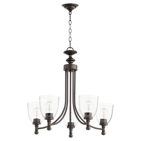 Quorum - 6122-5-286 - Five Light Chandelier - Rossington - Oiled Bronze w/ Clear/Seeded from Lighting & Bulbs Unlimited in Charlotte, NC