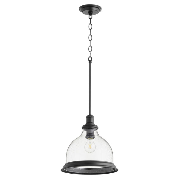 Quorum - 6193-12-69 - One Light Pendant - Ring Lighting Series - Textured Black w/ Clear/Seeded from Lighting & Bulbs Unlimited in Charlotte, NC