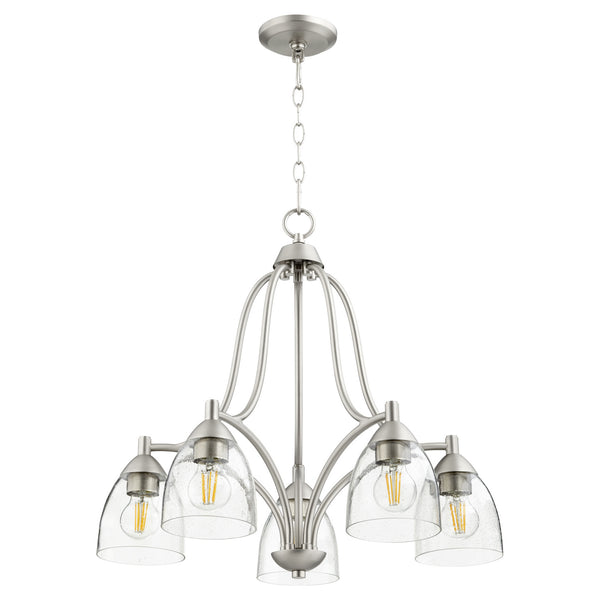 Quorum - 6369-5-265 - Five Light Chandelier - Barkley - Satin Nickel w/ Clear/Seeded from Lighting & Bulbs Unlimited in Charlotte, NC