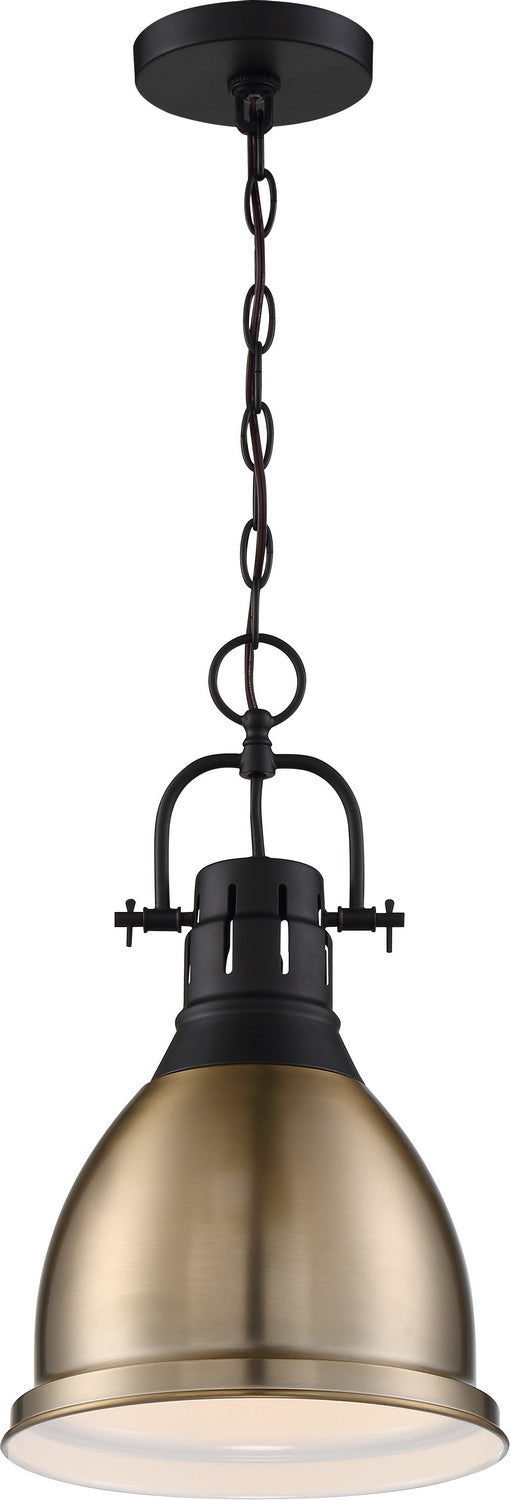 Nuvo Lighting - 60-6753 - One Light Pendant - Watson - Matte Black / Burnished Brass from Lighting & Bulbs Unlimited in Charlotte, NC