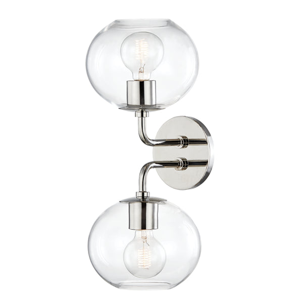 Mitzi - H270102-PN - Two Light Wall Sconce - Margot - Polished Nickel from Lighting & Bulbs Unlimited in Charlotte, NC