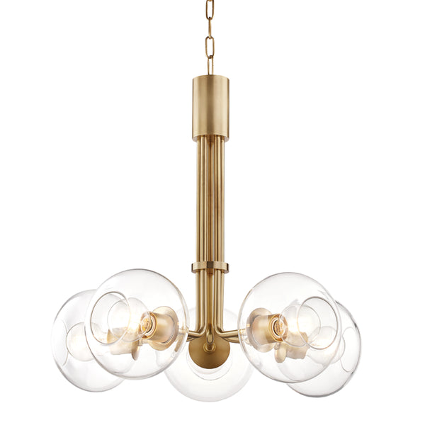 Mitzi - H270805-AGB - Five Light Chandelier - Margot - Aged Brass from Lighting & Bulbs Unlimited in Charlotte, NC