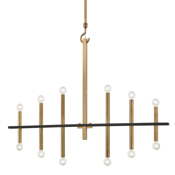 Mitzi - H296812-AGB/BK - 12 Light Chandelier - Colette - Aged Brass/Black from Lighting & Bulbs Unlimited in Charlotte, NC