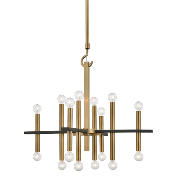 Mitzi - H296816-AGB/BK - 16 Light Chandelier - Colette - Aged Brass/Black from Lighting & Bulbs Unlimited in Charlotte, NC