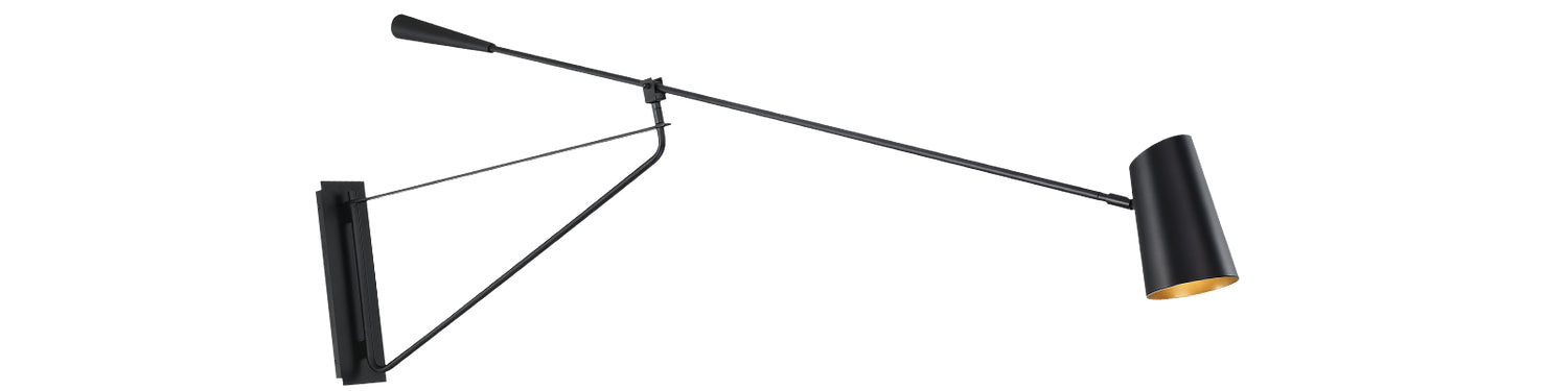 Modern Forms - BL-24959-BK/GO - LED Swing Arm Light - Stylus - Black & Gold from Lighting & Bulbs Unlimited in Charlotte, NC