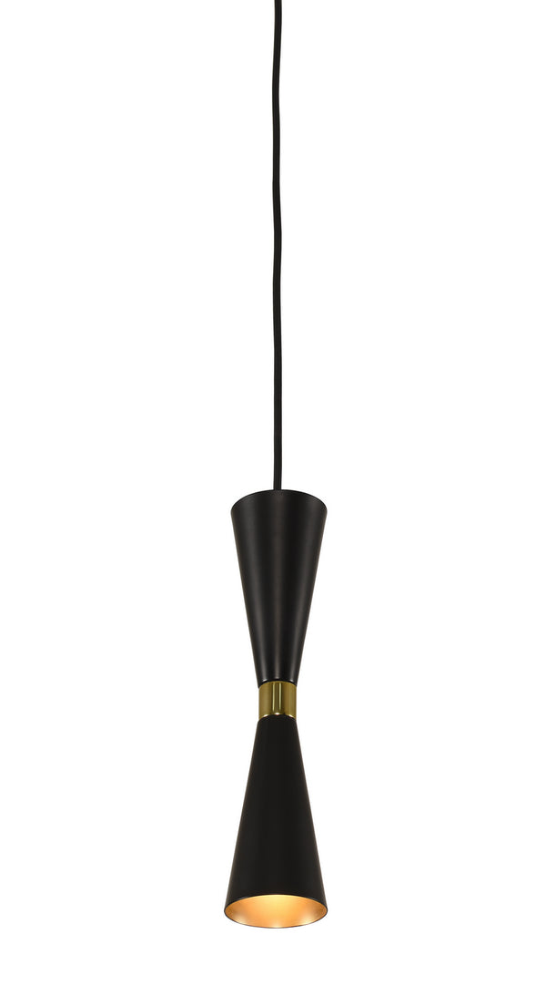 Kalco - 310410BVB - LED Mini Pendant - Milo - Black and Vintage Brass from Lighting & Bulbs Unlimited in Charlotte, NC