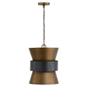 One Light Pendant from the Loren Collection in Patinaed Brass and Dark Zinc Finish by Capital Lighting