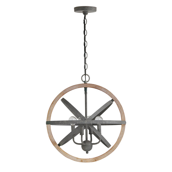 Capital Lighting - 330544IW - Four Light Pendant - Bluffton - Iron and Wood from Lighting & Bulbs Unlimited in Charlotte, NC