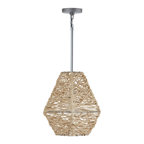 Capital Lighting - 335213NY - One Light Pendant - Finley - Natural Jute and Grey from Lighting & Bulbs Unlimited in Charlotte, NC