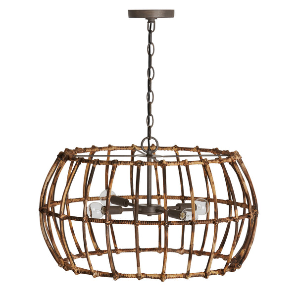 Capital Lighting - 335742BY - Four Light Pendant - Sanibel - Blazed Rattan and Nordic Grey from Lighting & Bulbs Unlimited in Charlotte, NC