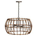 Four Light Pendant from the Sanibel Collection in Blazed Rattan and Nordic Grey Finish by Capital Lighting