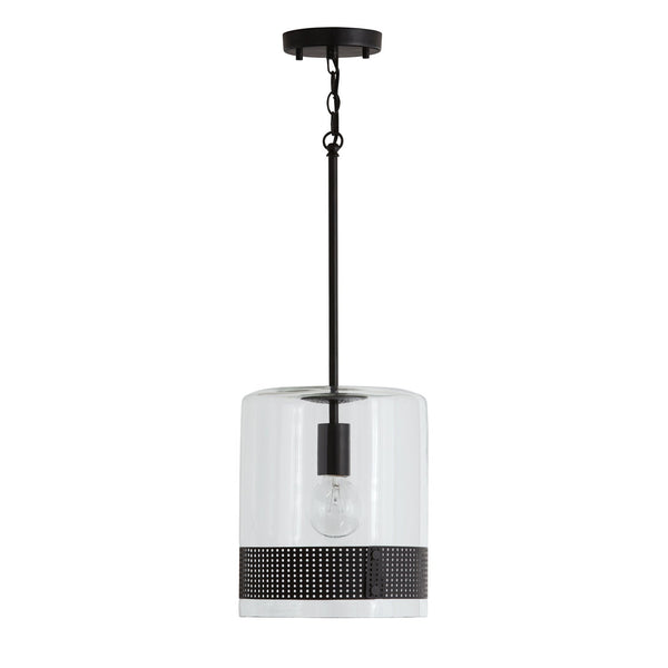 One Light Pendant from the Marion Collection in Matte Black Finish by Capital Lighting