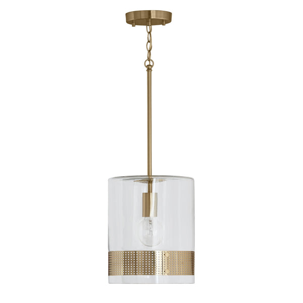 One Light Pendant from the Marion Collection in Polished Brass Finish by Capital Lighting