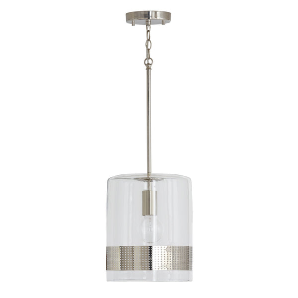 One Light Pendant from the Marion Collection in Polished Nickel Finish by Capital Lighting
