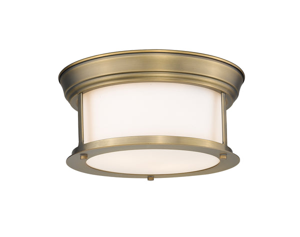 Z-Lite - 2011F10-HBR - Two Light Flush Mount - Sonna - Heritage Brass from Lighting & Bulbs Unlimited in Charlotte, NC